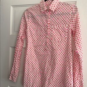J. Crew block-printed Pink Long-Sleeve Button Shirt